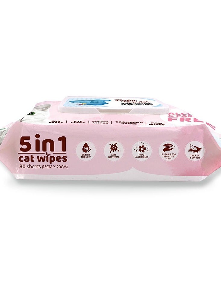 Kit Cat Cat Wipes Baby Powder Scent - Cat Wipes For Ear, Eye, Facial, Grooming & Paw Wipes - 80 Wipes  - Image 3
