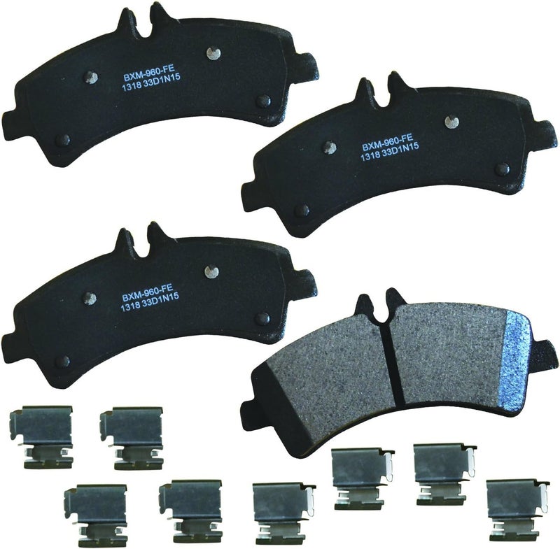 Bendix Premium SBM1318 Semi-Metallic Rear Brake Pads for Select Models Dodge Sprinter 3500, Freightliner Mercedes-Benz Sprinter, Volkswagen Crafter Van - Image 1