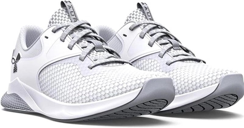 Under Armour Women's UA W Charged Aurora 2 Running Shoes - White with Metallic Warm Silver - Image 3
