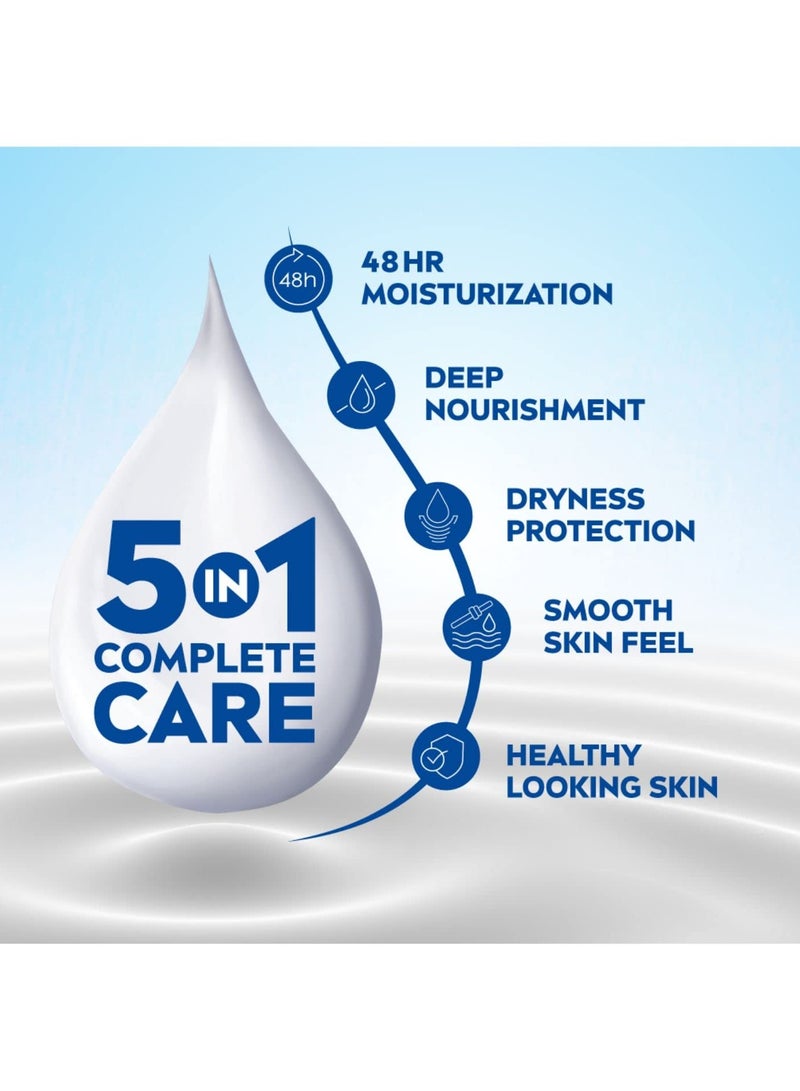 نيفيا حليب مغذي للجسم 600 مل لوشن للجسم 48 ساعة ترطيب مع 2X زيت اللوز بشرة ناعمة وصحية المظهر للبشرة الجافة جدًا - Image 3