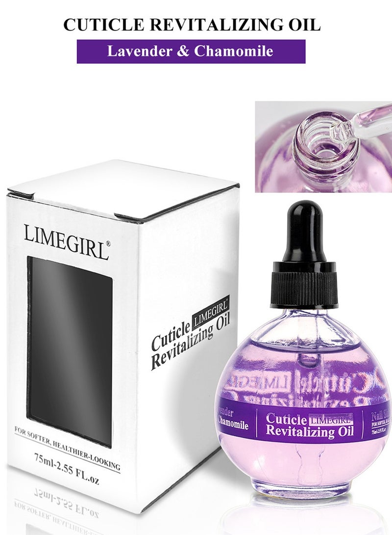 LIMEGIRL Naturale Revitalizing Cuticle Oil - Hydrating Oil For Repaired Cuticles Overnight - Remedy For Damaged Skin And Thin Nails,Large Capacity Nail Polish - Lavender and Chamomile,75ml  - Image 2