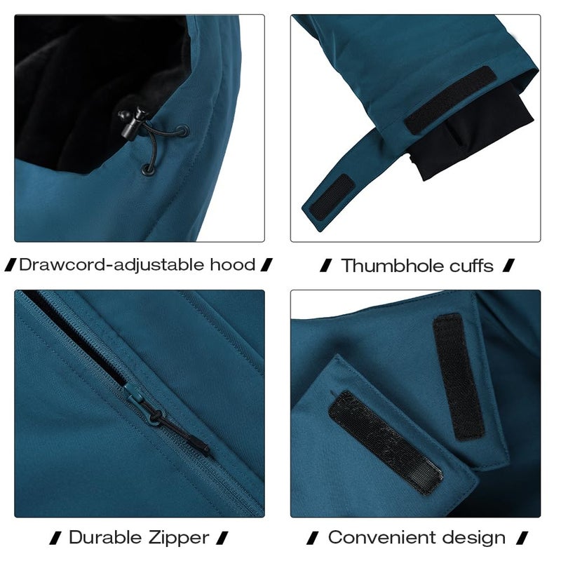 CAMEL CROWN Mens Winter Coat Waterproof Ski Jacket with Fleece Lining Warm Windproof for Snow Rain Outdoor Hiking Mountain - Image 5