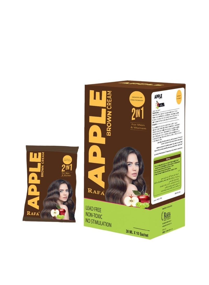 رفا بيوتي كريم رافا آبل 2 في 1 لصبغ الشعر بني بدون أمونيا، 30 مل، للرجال والنساء - Image 1
