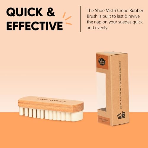 Shoe Mistri Rubber Crepe Suede Shoe Brush – Soft Shoe Cleaner Brush for Suede, Nubuck, Leather – Handcrafted Shoe Care Tool for Boots, Bags, Belts – Suede Brush for Shoes & Leather Cleaner - Image 3