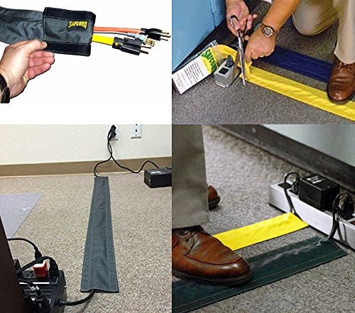 Electriduct 3" SafCord Carpet Cord Cover Strip Secure and Hide Floor Cables and Wires - 30 Feet - Black | Works only on Commercial Carpet, Barber and Loop Style Rugs - Image 5