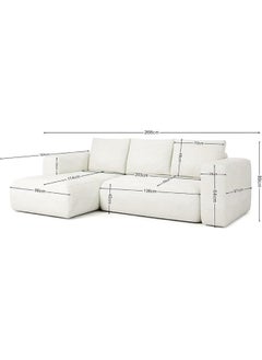 Poppins Home Stylish Lambi L-Shape 3-Seater Corner Sofa  Modern Comfort for Your Living Room (Dark Brown, LEFT BED)  - Image 2