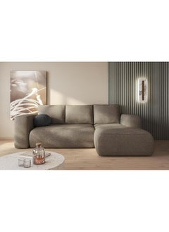Poppins Home Stylish Lambi L-Shape 3-Seater Corner Sofa  Modern Comfort for Your Living Room (Dark Brown, LEFT BED)  - Image 1