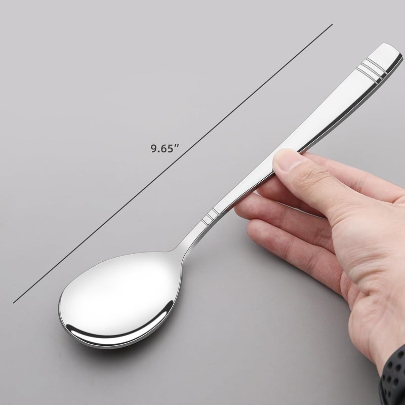 Yesdate 6 Pieces Large Serving Spoons, Stainless Steel Serving Spoons for Cooking, Buffet & Banquet - Image 2