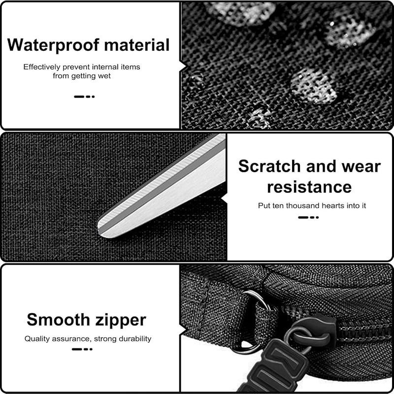 KASTWAVE Compact Travel Cable Organizer Bag for Electronics Accessories, Portable Power Bank Case with Multiple Compartments for Earphones, USB Drives, Chargers, Hard Drives (Black) - Image 3