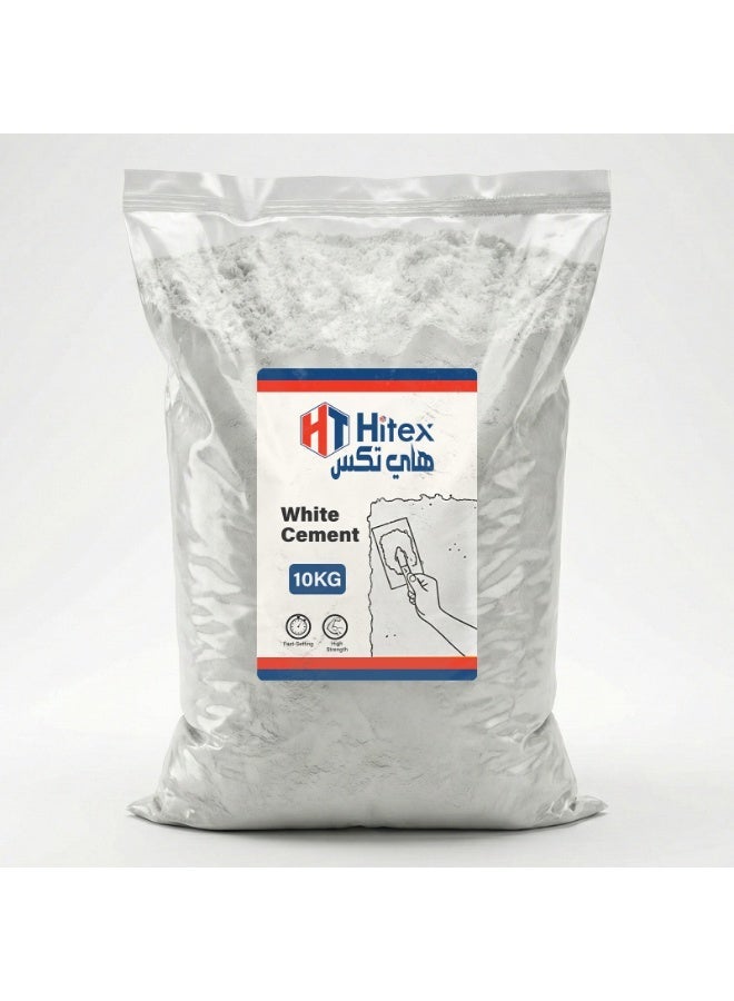 Hitex Premium White Cement for Crack Filling Universal Adhesive Repair Construction Works Art & Craft Projects Home Waterproof Bathroom & Tiles | Smooth Finishing – Ultra-White, Fast-Setting (10 Kg) - Image 1