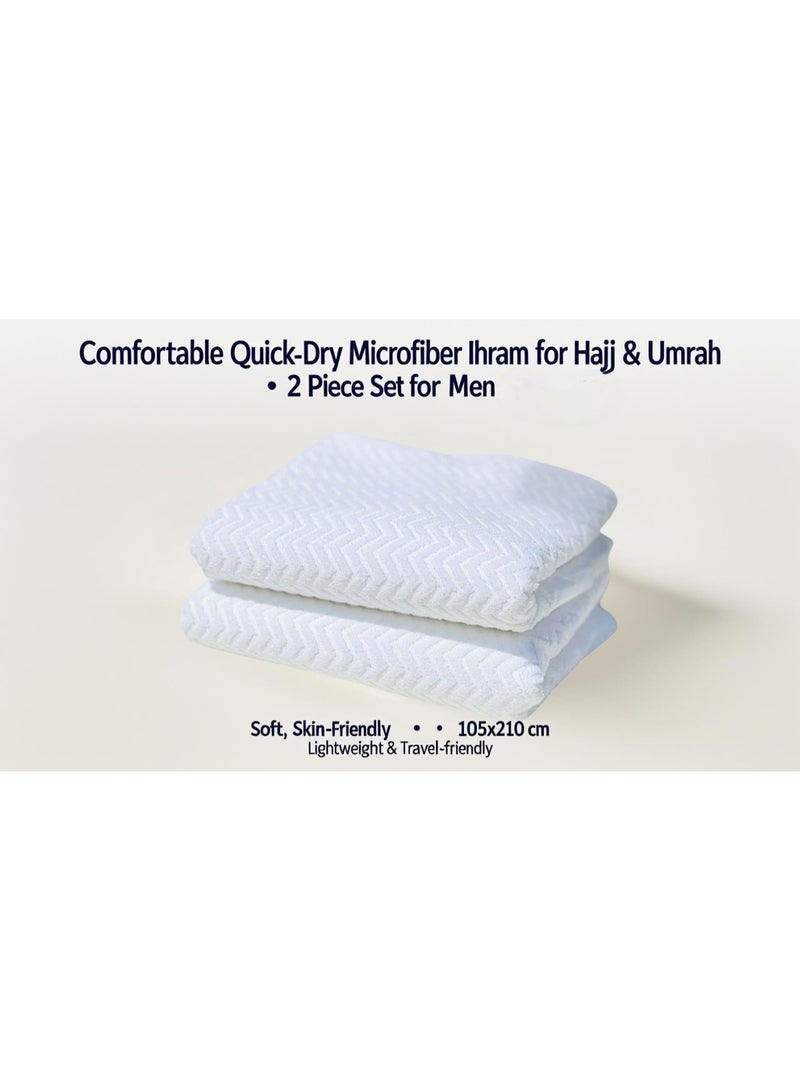 Al Haramain Ihram Comfortable Quick-Dry Microfiber Ihram for Hajj & Umrah – 2 Piece Set for Men – Soft, Skin-Friendly, 105x210 cm – Lightweight & Travel-Friendly - Image 4