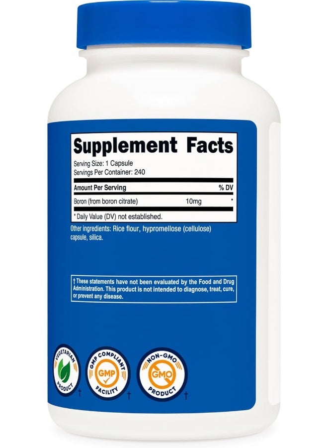 Nutricost Boron Capsules 10mg, 240 Vegetarian Capsules, Gluten Free and Non-GMO - Image 4