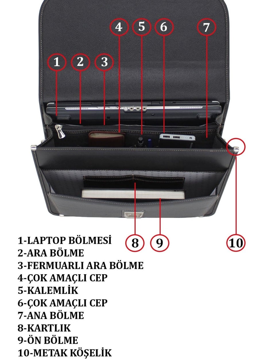 Case Club - Lock Mechanism Men's Briefcase with 15.6 Inch Laptop Compartment and Shoulder Strap - Image 1