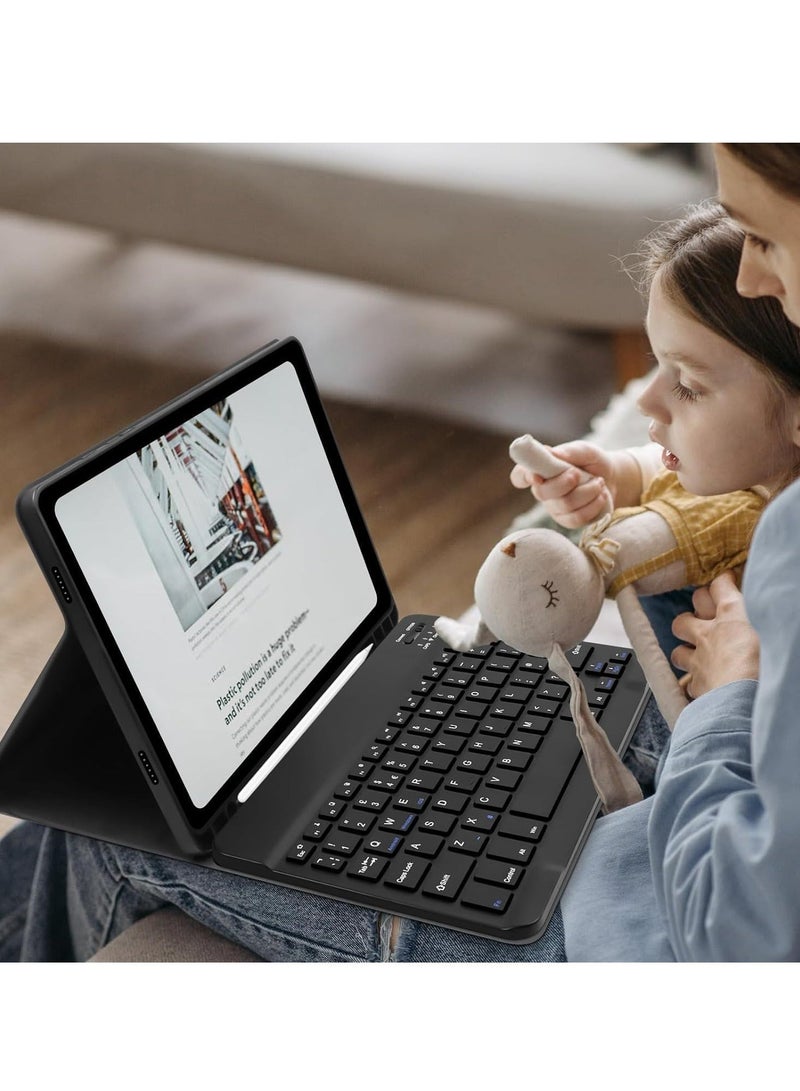 MUNTAQI iPad 6th Generation Case with Keyboard – Detachable Keyboard Case for iPad 6th Gen (2018), iPad 5th Gen (2017), iPad Pro 9.7, iPad Air 2 & Air 1 – Protective Folio Cover with Wireless Keyboard, Black - Image 2