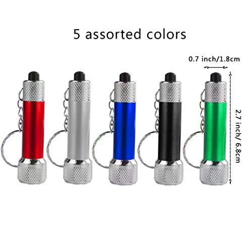 Bantoye 20 Packs Mini LED Flashlights, 2.7 Inch Pocket Flashlight Keychain 5 Bulbs LED for Kids, Camping, Party, 5 Colors - Image 2