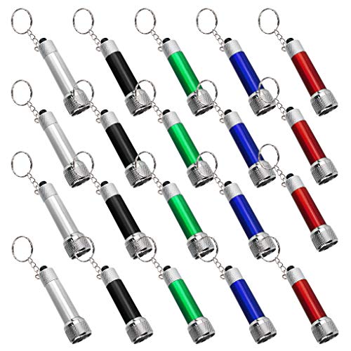 Bantoye 20 Packs Mini LED Flashlights, 2.7 Inch Pocket Flashlight Keychain 5 Bulbs LED for Kids, Camping, Party, 5 Colors - Image 1