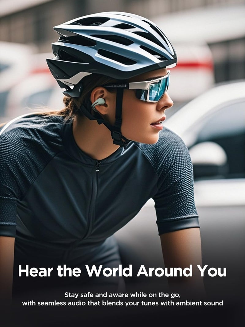 HAKII Open Ear Wireless Earbuds, Bluetooth 5.4 Ergonomic Clip on Bluetooth Earbuds with Stereo Sound/ENC, Touch Control Open Ear Headphones, IPX5 Waterproof Running Headphones for Sports, Fitness - Image 3