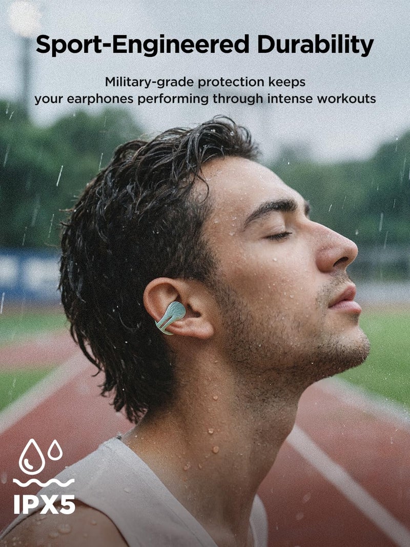 HAKII Open Ear Wireless Earbuds, Bluetooth 5.4 Ergonomic Clip on Bluetooth Earbuds with Stereo Sound/ENC, Touch Control Open Ear Headphones, IPX5 Waterproof Running Headphones for Sports, Fitness - Image 5