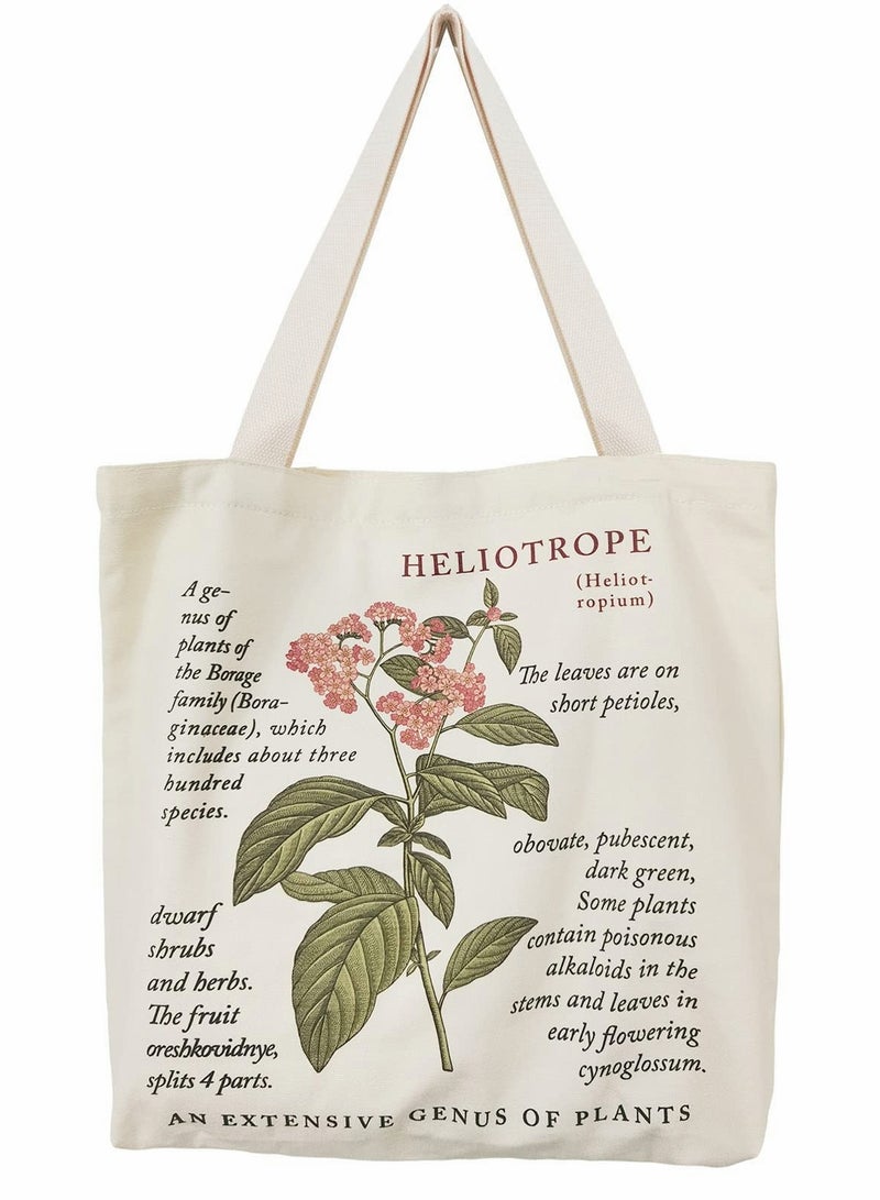 Printed Vintage Jute Bag Shopping Canvas Bag Women One Shoulder Fabric Bag Reusable Grocery Bag - Image 1