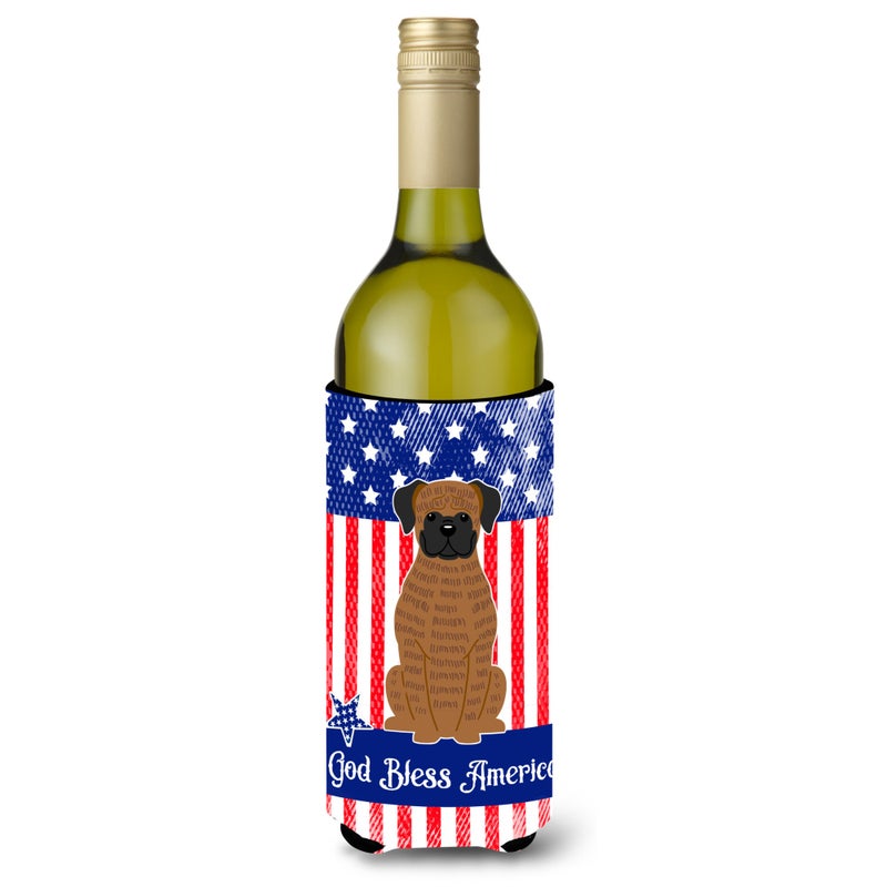 Caroline's Treasures ""Caroline's Treasures BB3112LITERK Patriotic USA Brindle Boxer Wine Bottle Hugger cold-beverage-koozies  750 ml  Multicolor""