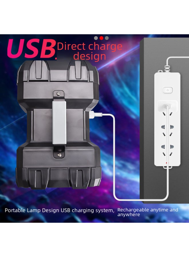 High-power Portable Rechargeable Super-bright Long-range Xenon Multi-functional Home Outdoor Work Searchlight Flashlight-Color:W845 (medium) Color Box - Image 2