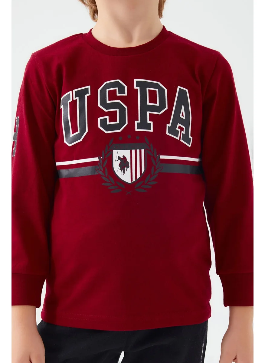 U.S. Polo Assn. Boys' Two Piece Set Burgundy
