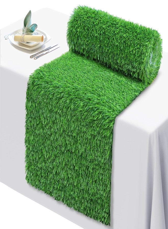 GoldOuya 12 x 72 Inch Artificial Grass Dining Table Runner Green Table Decor for Holiday Party, Kitchen Decor, Wedding, Banquet, Indoor/Outdoor Tea Party Decorations - Image 1