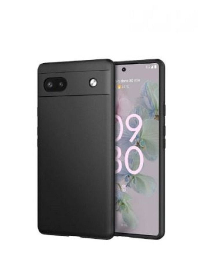 IAF Soft TPU Back Cover Shockproof Silicone Bumper Anti-Fingerprints Full-Body Protective Case Cover for Google Pixel 6A (Black) - Image 1