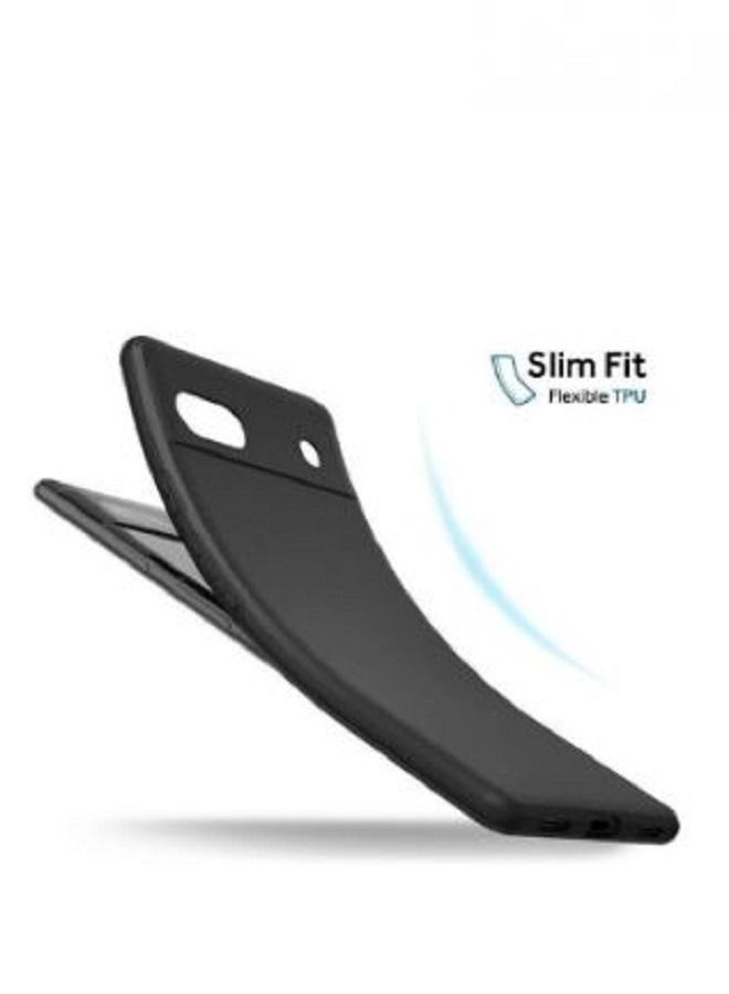 IAF Soft TPU Back Cover Shockproof Silicone Bumper Anti-Fingerprints Full-Body Protective Case Cover for Google Pixel 6A (Black) - Image 2