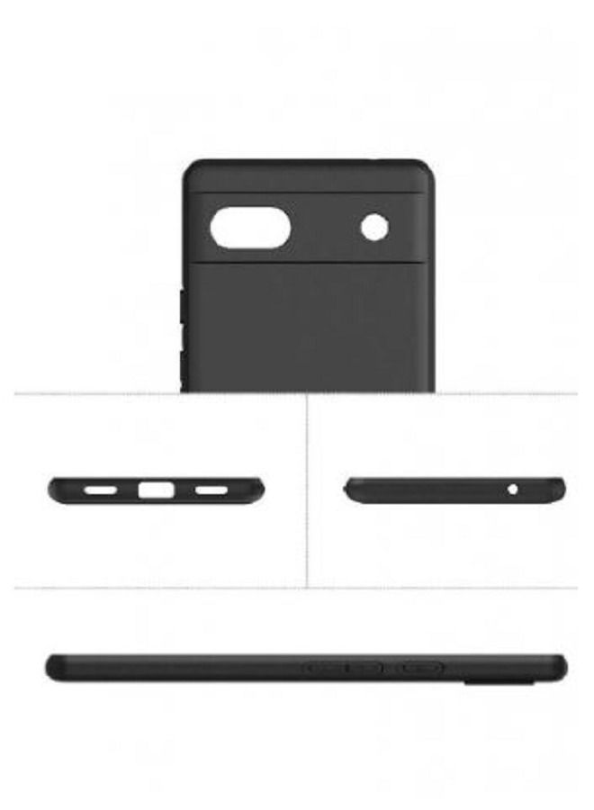 IAF Soft TPU Back Cover Shockproof Silicone Bumper Anti-Fingerprints Full-Body Protective Case Cover for Google Pixel 6A (Black) - Image 3