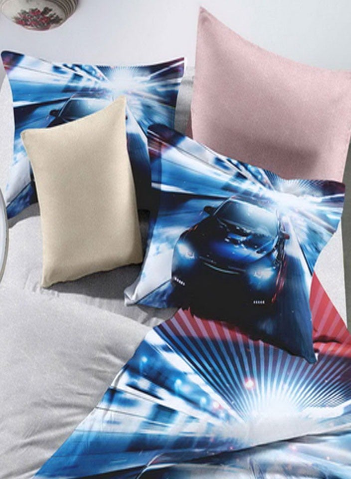 فيفوريت فيفرت طقم لحاف أطفال أزرق نقشة بألوان متعددة سنجل نفر طقم 4 قطع - Image 2