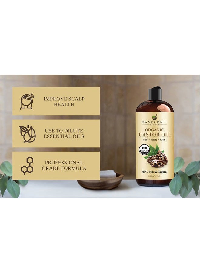 handcraft Blends Organic Castor Oil - 16 Fl Oz - 100% Pure and Natural - Premium Grade Carrier Oil for Hair Growth, Eyelashes and Eyebrows - Hair and Body - Expeller-Pressed & Hexane-Free - Image 5