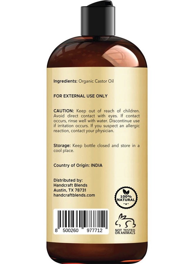 handcraft Blends Organic Castor Oil - 16 Fl Oz - 100% Pure and Natural - Premium Grade Carrier Oil for Hair Growth, Eyelashes and Eyebrows - Hair and Body - Expeller-Pressed & Hexane-Free - Image 3