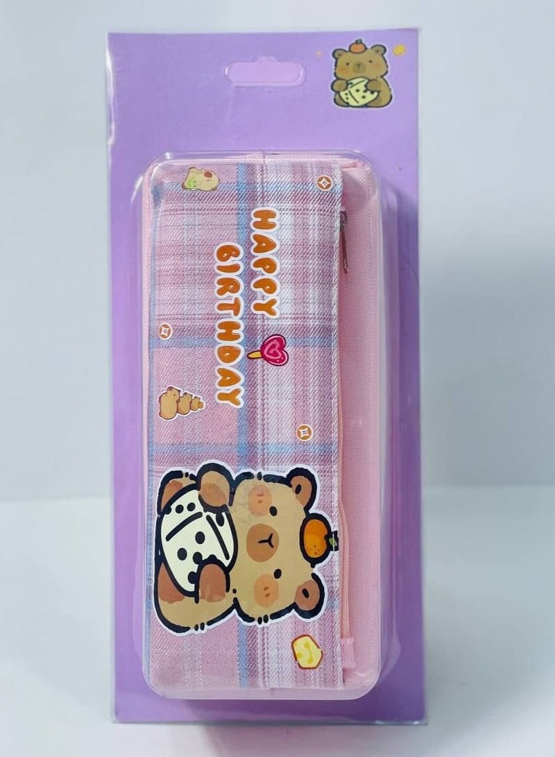 Pencil case made of fabric with two zippers in different colors. - Image 3