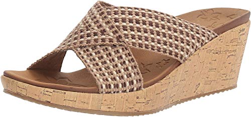 Skechers Women's Beverlee-Delighted Wedge Sandal, Natural, 11 M US - Image 1