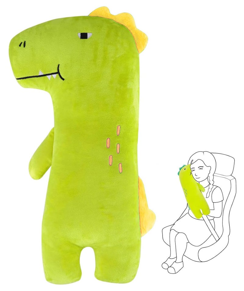 Synlark Synlark® Seatbelt Pillow for Kids, Car Pillow Seat Belt Cushion, Covers Child Seat Head Rest Support Shoulder Pad, Seat Strap Pillows Adjuster for Children and Baby (Green Dinosaur) - Image 1