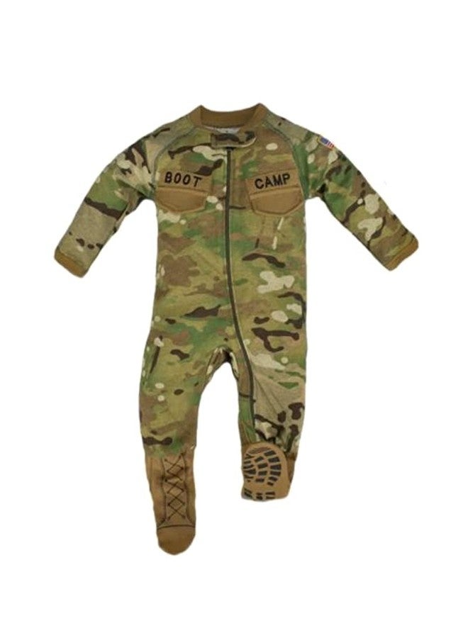Baby Trooper Boot Camp Baby Multicam Camouflage Pattern Zip Up Footed Sleep And Play Long Sleeve (3-6 Months), Camo