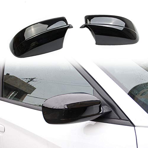 Crosselec Bright Black Side Door Mirror Cover Molding Trim for Dodge Charger 2011-2021 for Chrysler 300 300C 2011-2022 (Bright Black) - Image 1