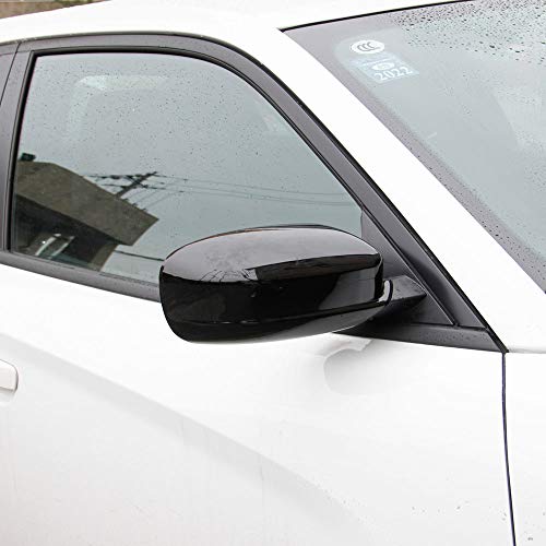 Crosselec Bright Black Side Door Mirror Cover Molding Trim for Dodge Charger 2011-2021 for Chrysler 300 300C 2011-2022 (Bright Black) - Image 2