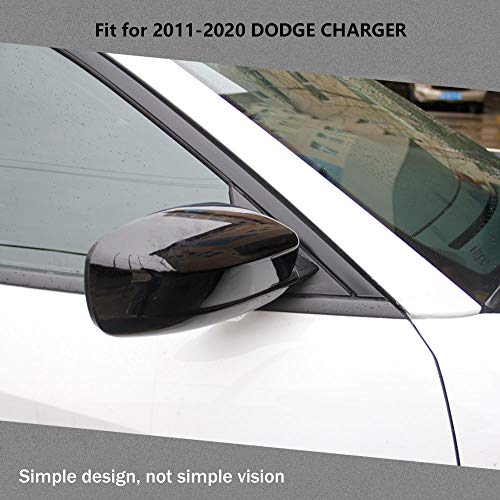 Crosselec Bright Black Side Door Mirror Cover Molding Trim for Dodge Charger 2011-2021 for Chrysler 300 300C 2011-2022 (Bright Black) - Image 4