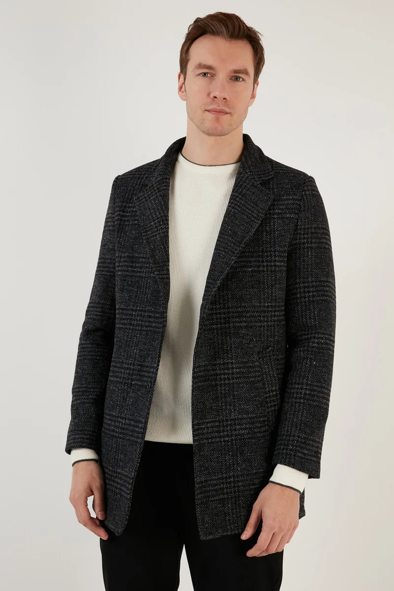Buratti Slim Fit Single Slit Buttoned Lined Cashew Coat Men's Coat 5840110E