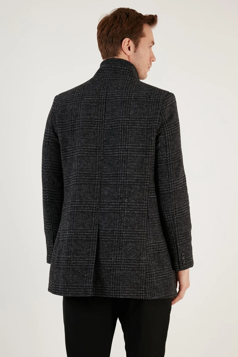 Buratti Slim Fit Single Slit Buttoned Lined Cashew Coat Men's Coat 5840110E