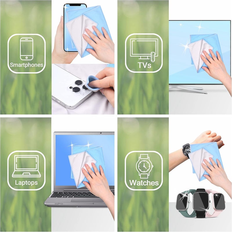 ECO-FUSED Oversized Microfiber Cleaning Cloths XL - 5 Pack - 12 x 12 - Double-Sided Cleaning Cloths - Microfiber & Suede Cloth for Smartphones, LCD TV, Tablets, Laptop, Camera Lenses & Other Surfaces Scratch resistant - Image 5