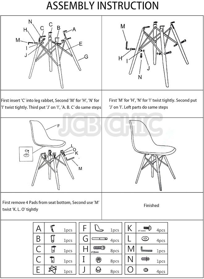Eames Style Chair with Walnut Wood Legs Eiffel Dining Room Chair - Lounge Chair Without Arms Chair - Image 4