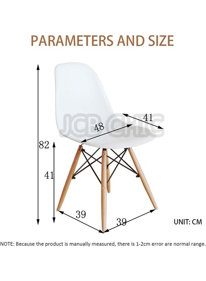 Eames Style Chair with Walnut Wood Legs Eiffel Dining Room Chair - Lounge Chair Without Arms Chair - Image 3