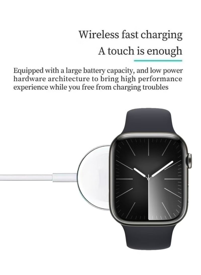 Mini 36MM Smart Watch for Ladies & Girls – Includes 2 Pairs of Straps & Wireless Charger, Sleek Black Design  - Image 5