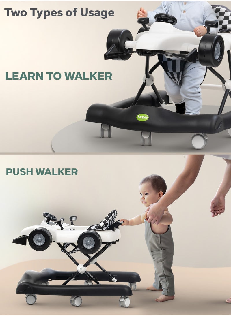 BAYBEE 2 In 1 Baby Walker, Foldable Kids Walker With 3 Position Adjustable Height - White  - Image 3