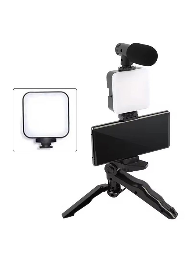 LED Fill Light Cell Phone Tripod Kit With Mic Mobile Phone Live Streaming Handheld Mini Portable Photography Live Fill Light,Smartphone Mini Microphone LED Kit Tripod Stand With Type-C+Lightning aud - Image 2