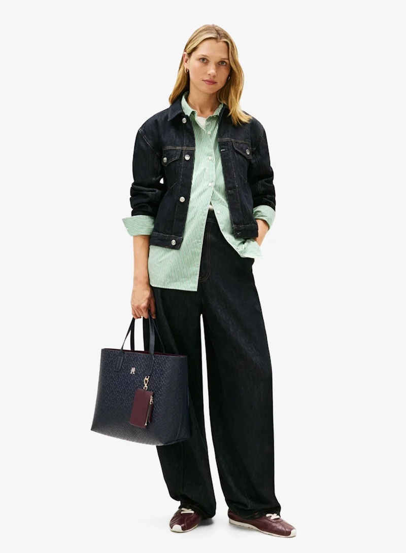 TOMMY HILFIGER Hilfiger Icon Embossed TH Monogram Tote Bag