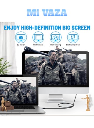 Type-C to HDTV Cable - Support 4K - HDMI 2.0 Monitor Cable - Compatible with Mobile Phone/Laptop/Computer/iPad/Android/iOS/Samsung/Projector - 2M - view 2